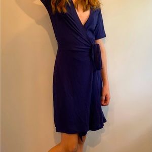 Navy blue tie around dress from Tart in a size small